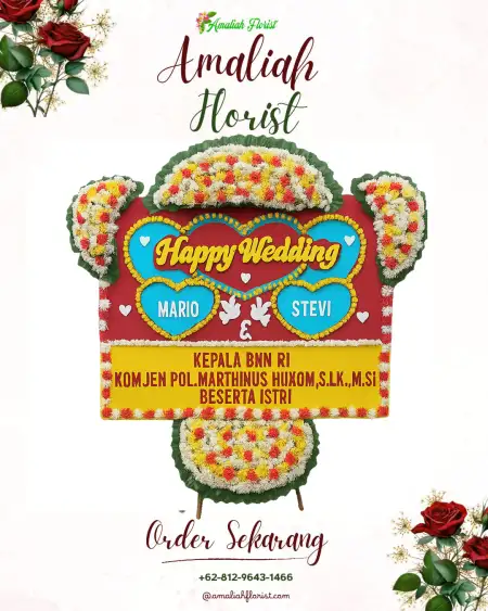 Papan Bunga Pernikahan Huamual Belakang